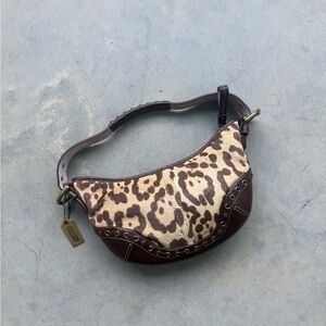 Y2K Coach leopard crescent mini bag